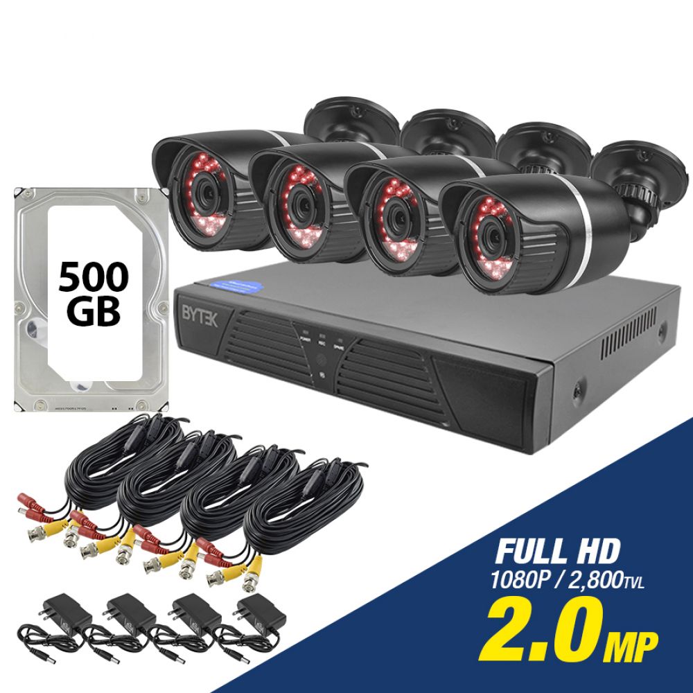 Kit Cámaras de seguridad CCTV Provision 1080p Full HD 4 cámaras y  accesorios + Disco duro 500GB Provision-ISR PAK4LIGHTCC2MP+500gb