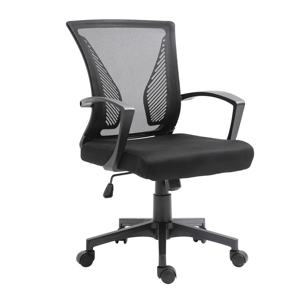 silla de malla con respaldo alto ajustable, reposabrazos giratoria  ejecutiva, cómoda silla de computadora para oficina en casa (negro) - IMCESA